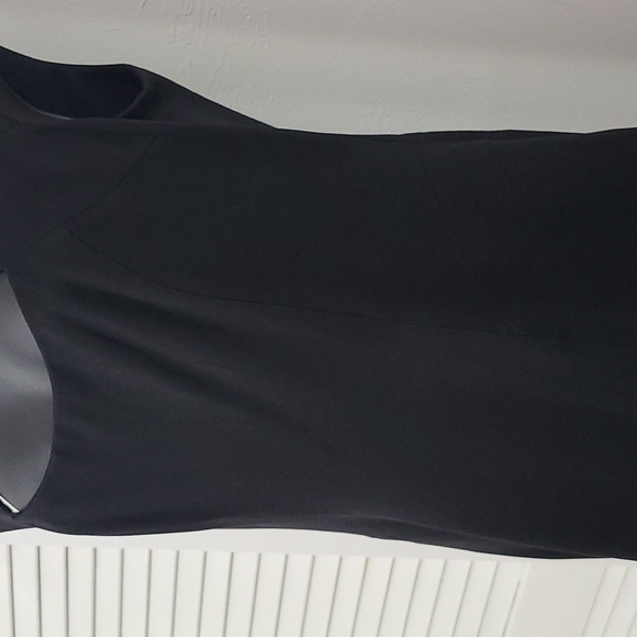 SZ 10 Cache Black Sleeveless Cut-Out Tailored Stretchy Dress - Picture 7 of 16